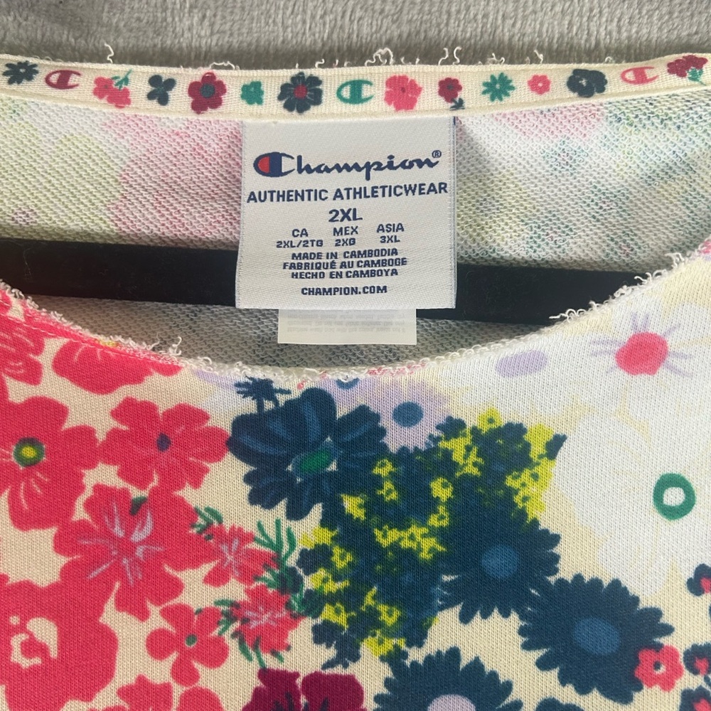 Champion flower power campus French terry cropped sweatshirt - Picture 5 of 15